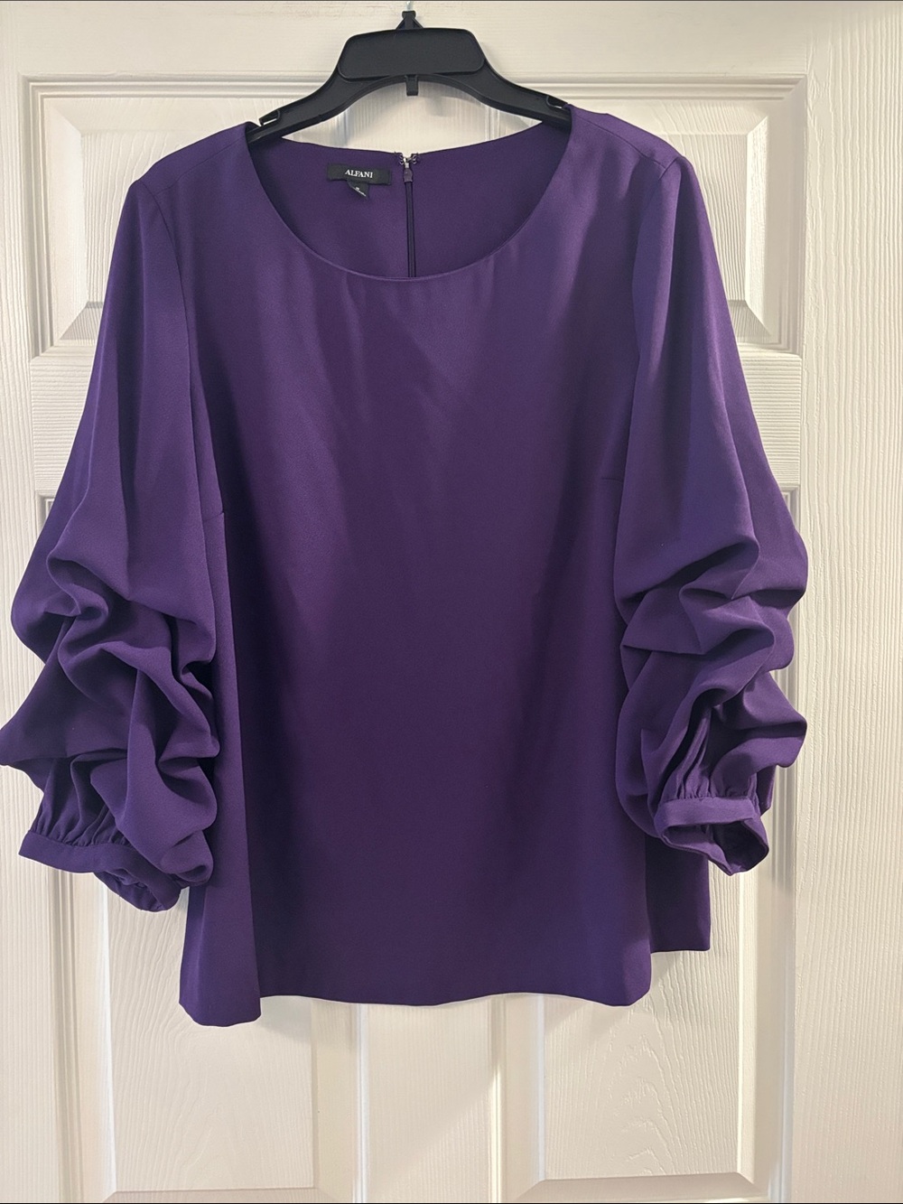 Alfani Purple Ruffle-Sleeve Blouse